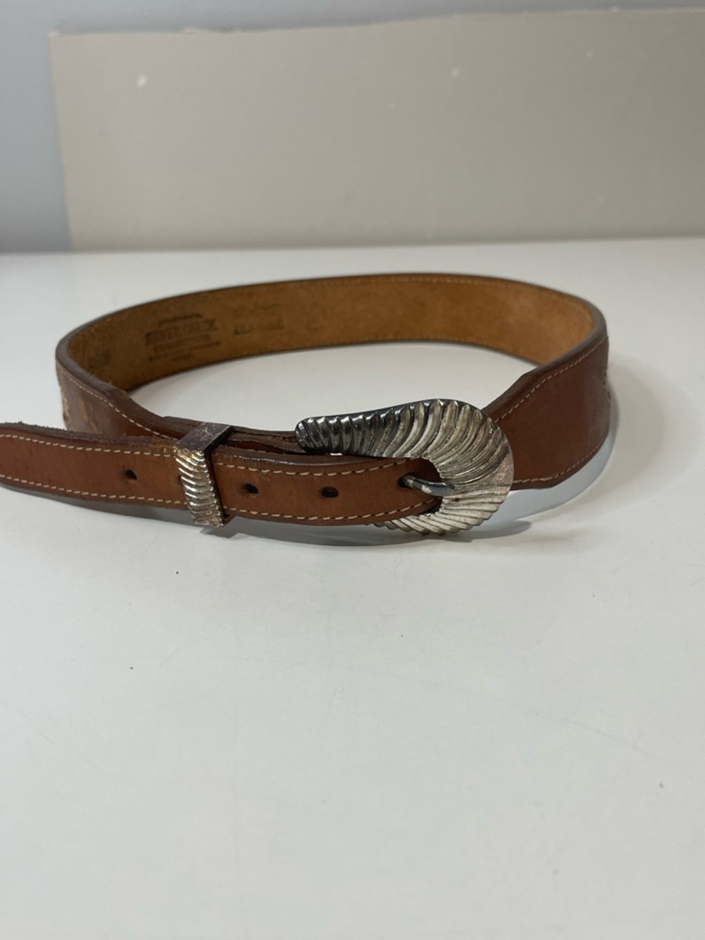Kid’s Silver Creek Leather Belt Aztec Pattern